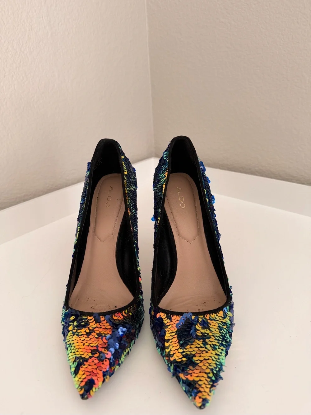 Aldo Multicolor Sequin Pointed-Toe Stiletto Heels